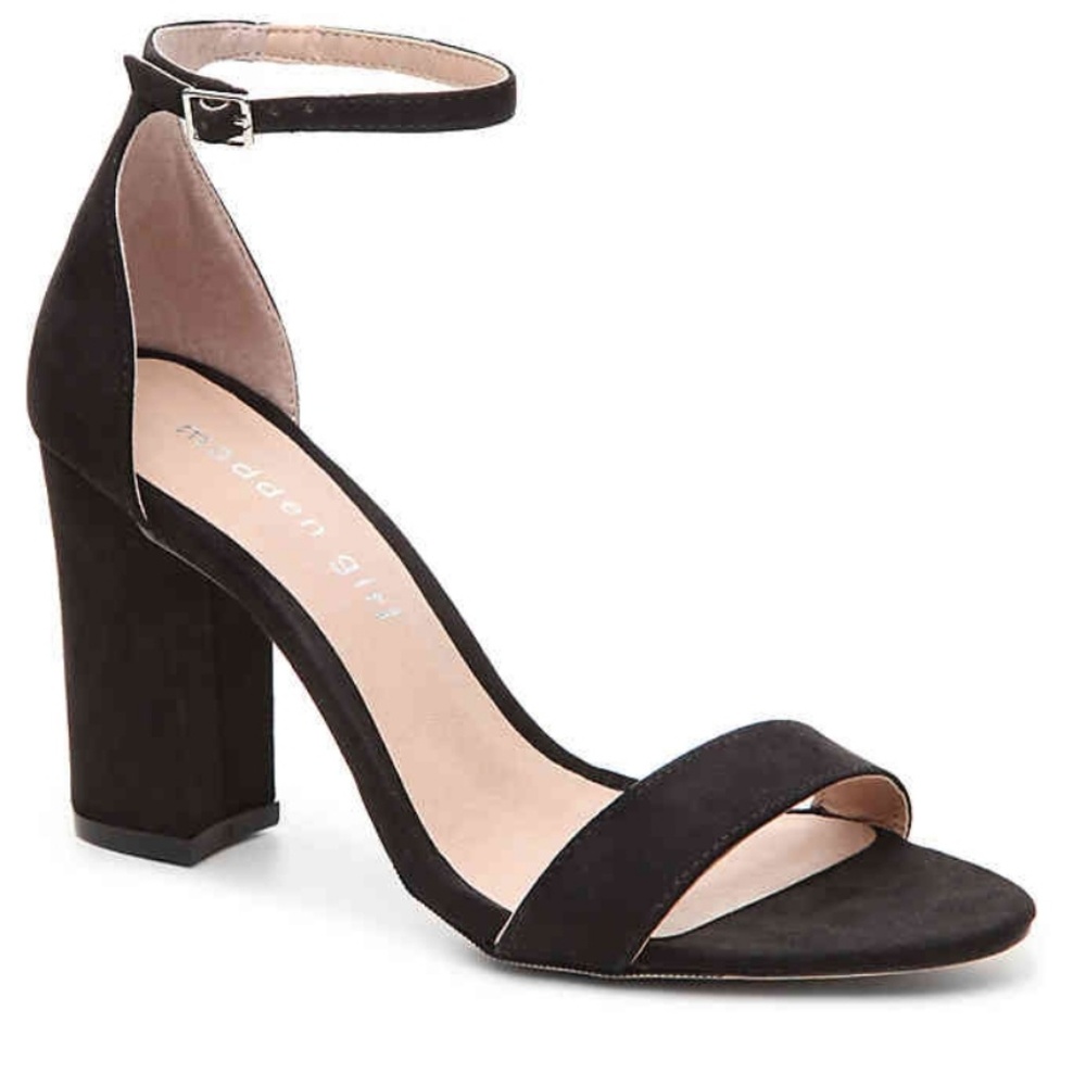 Madden Girl Black Block Heel Sandal sz 10
